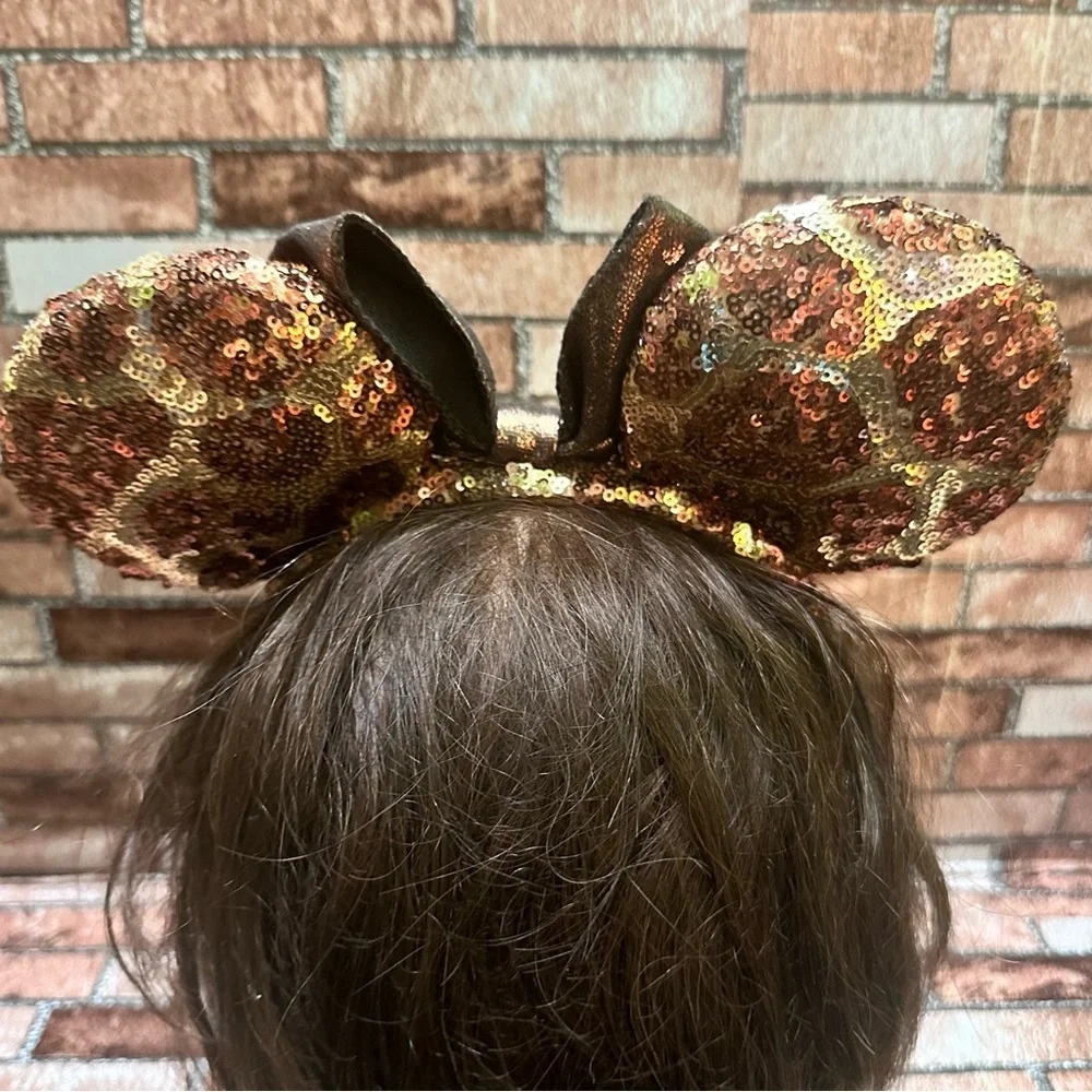 Disney Brown and Gold Kids Mouse Ears Headband